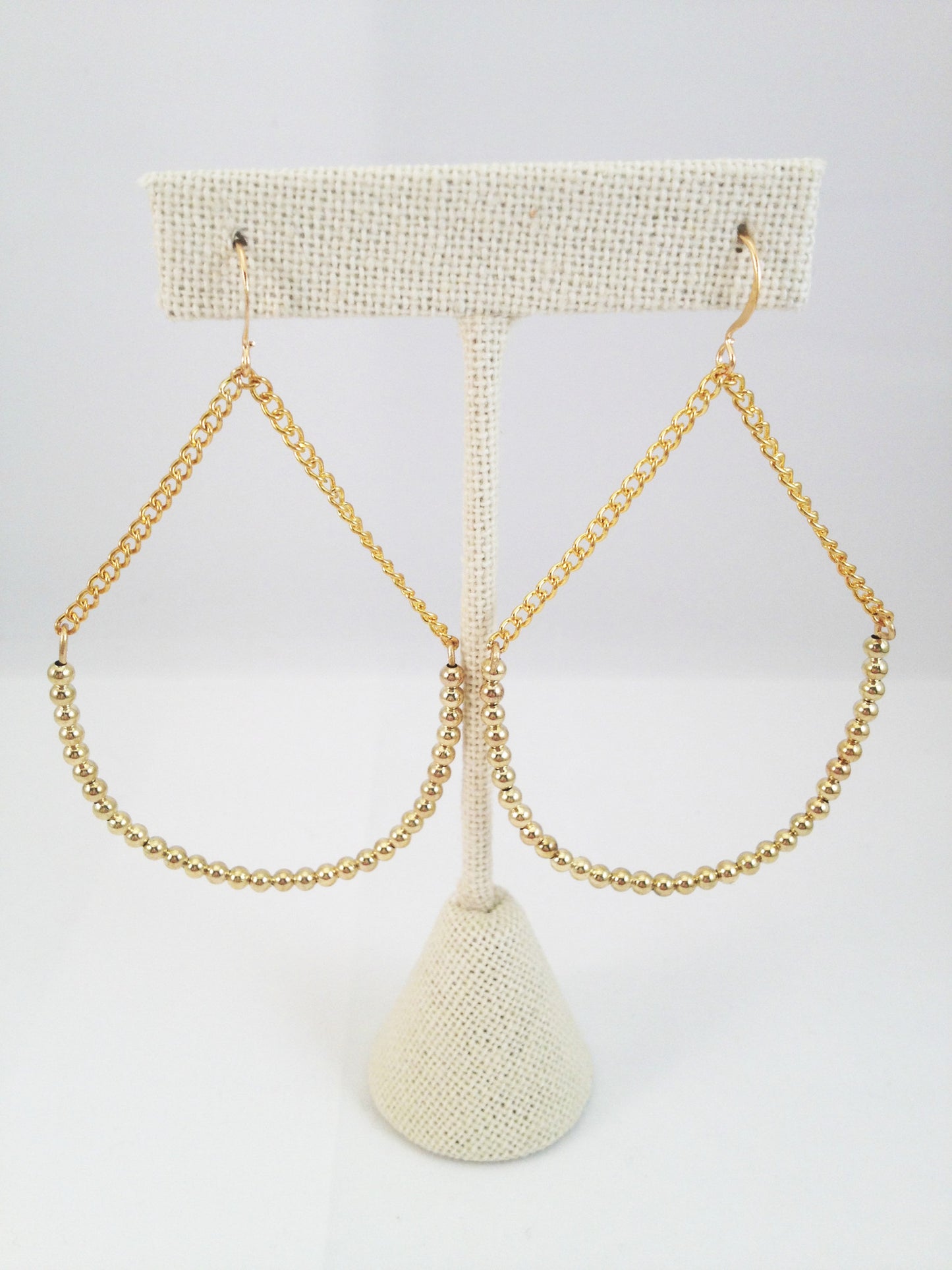 gold beaded half hoop