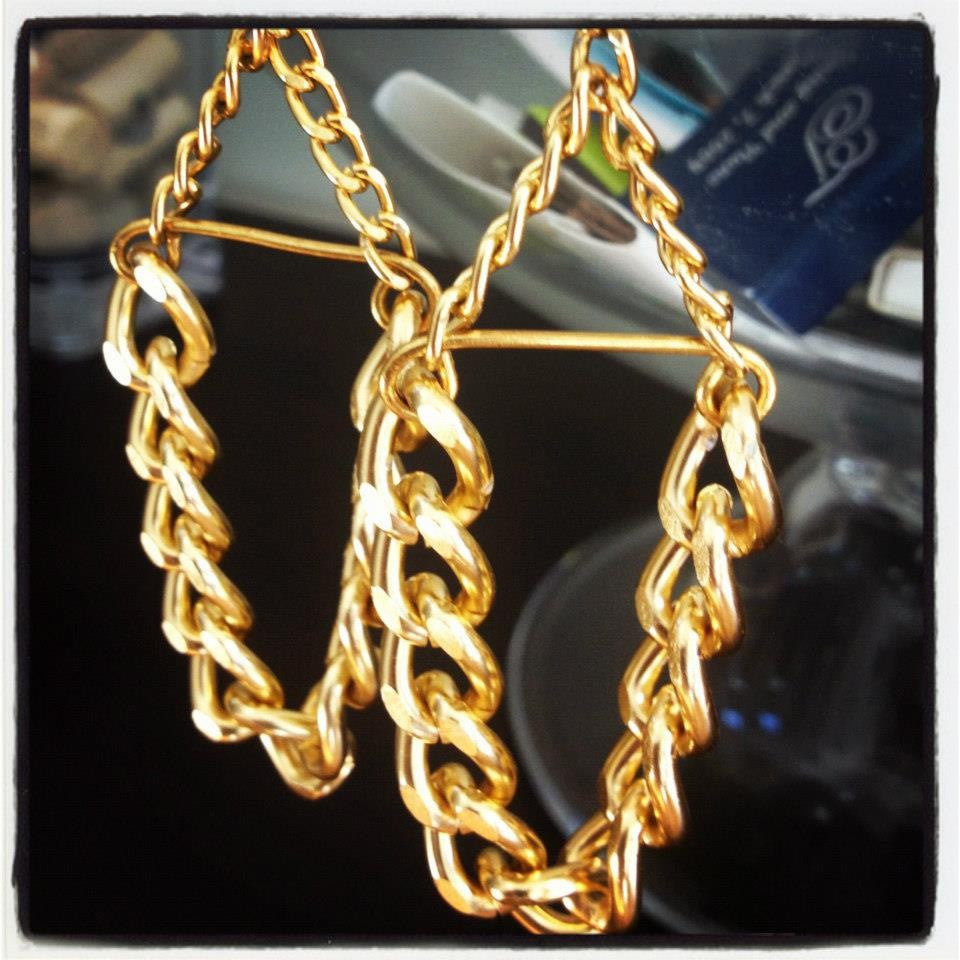 chain link earrings-large