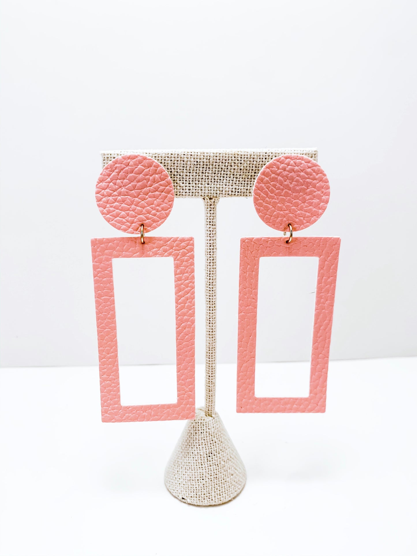 Leather Rectangle Earrings