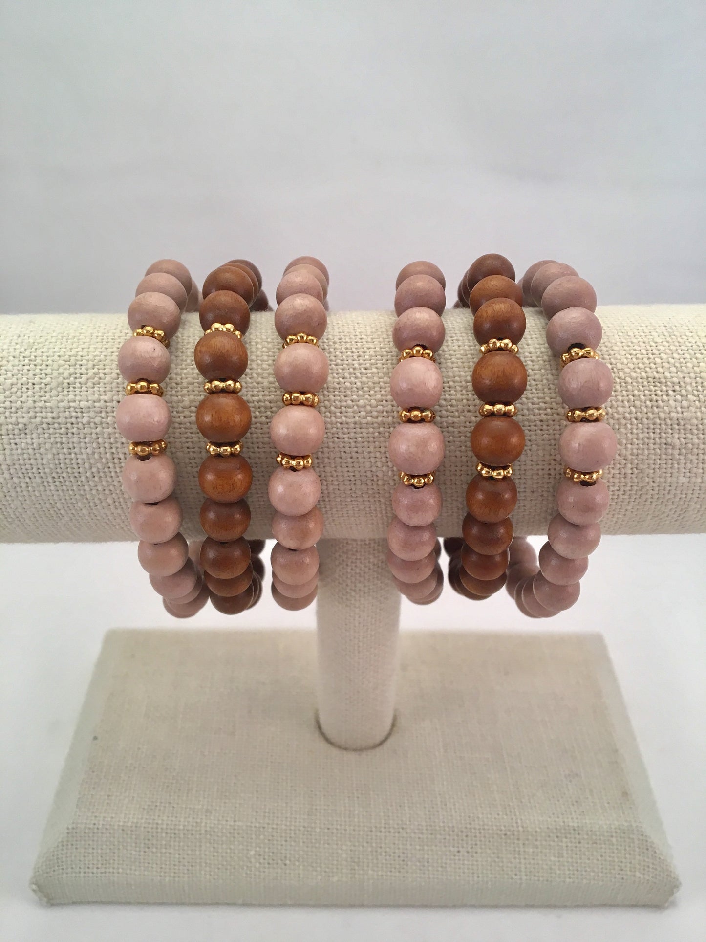 gold spacer stretch bracelet