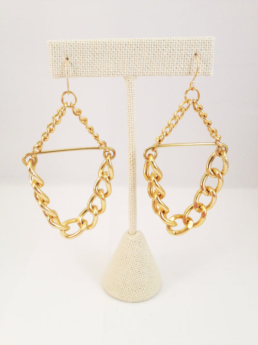 chain link earrings-large