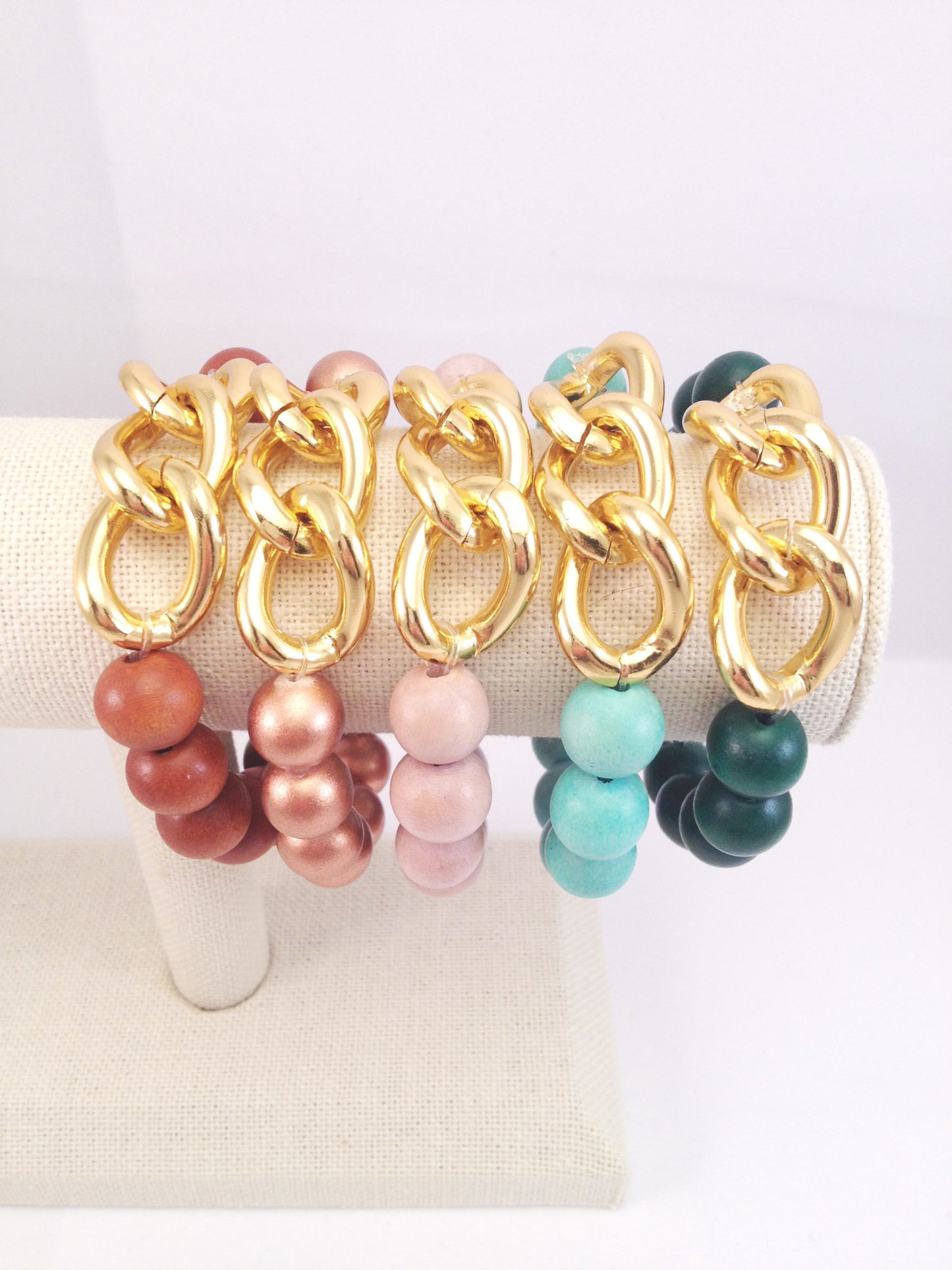 3 chain link stretch bracelet