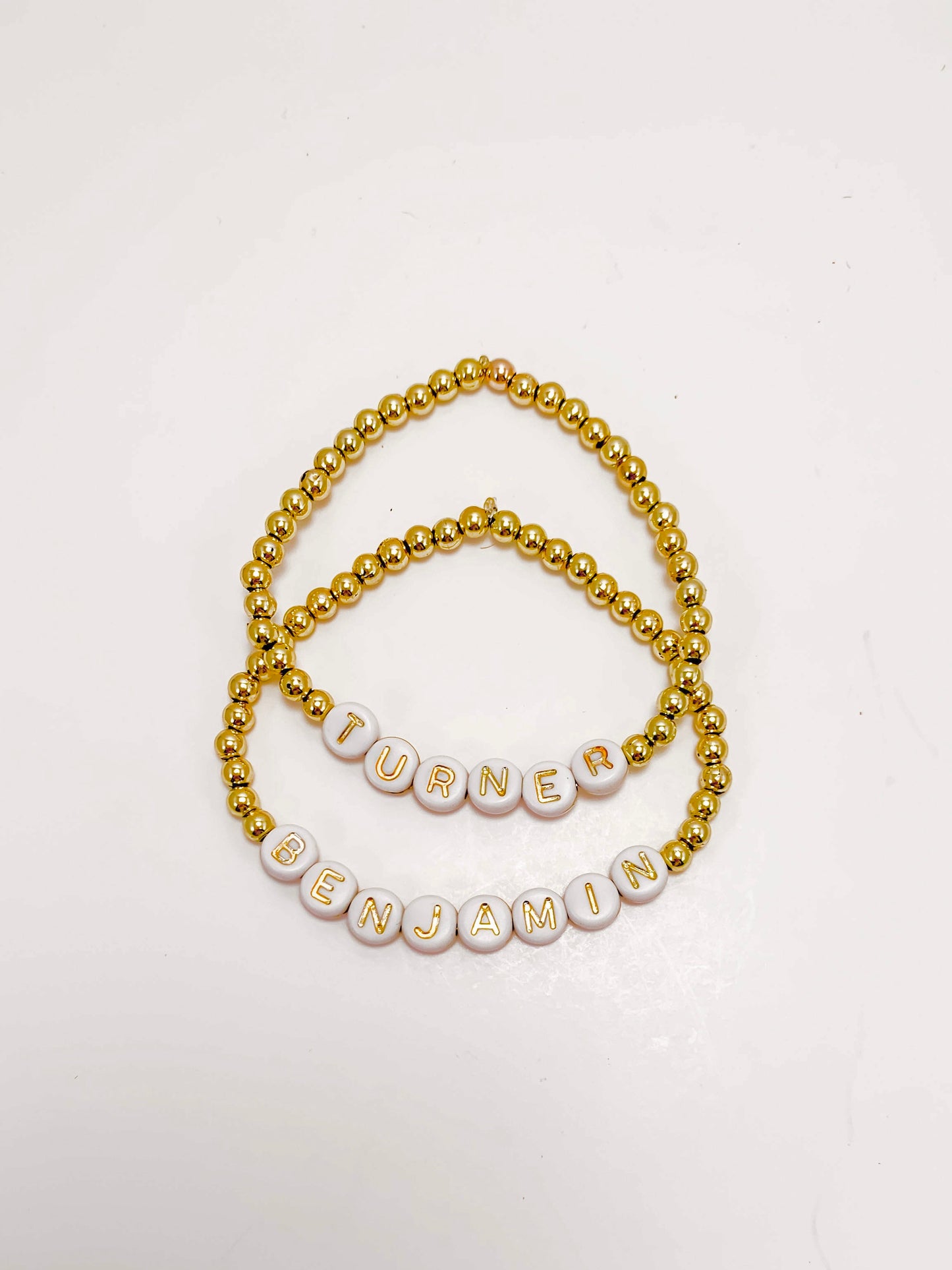 micro bead letter bracelet