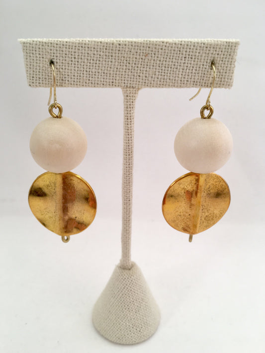 bauble and disc earrings